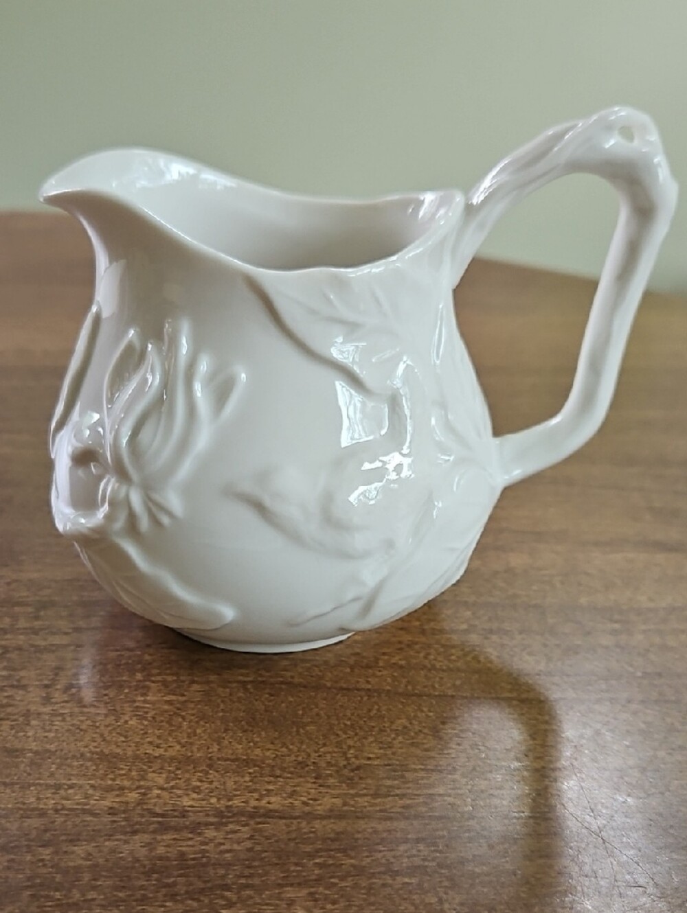 Embossed Ceramic Creamer Pitcher